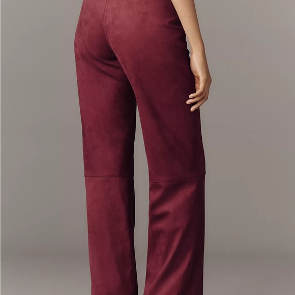 Anthropologie Sovere Avery High Rise Boot Cut Pants XL Cranberry Burgundy - Picture 3 of 9